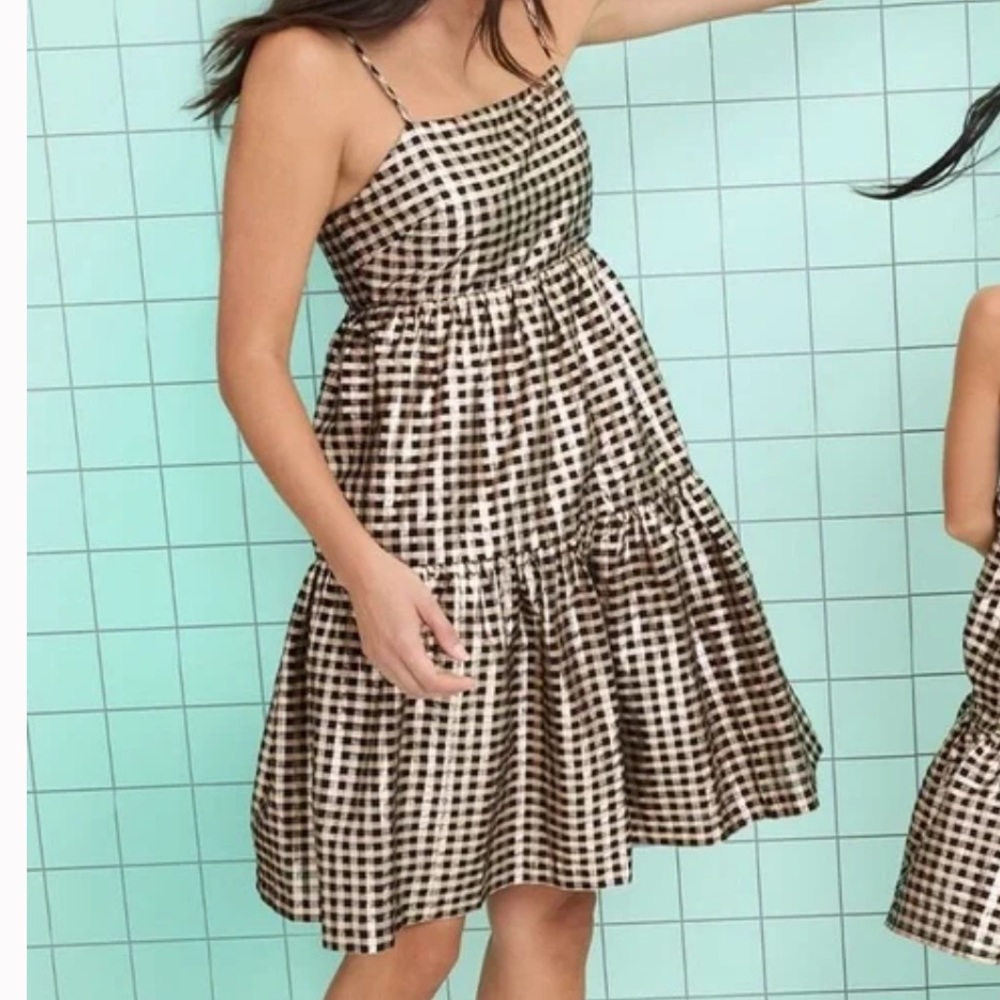J.Crew Lurex gingham tiered mini dress 6